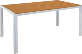 Masa gradina BONTO, alb/stejar, 150x90x73 cm