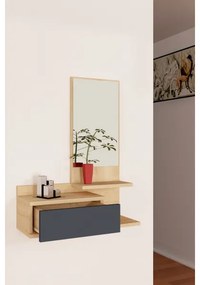 Raft cu oglindă ROZELLA 90x60 cm bej/antract