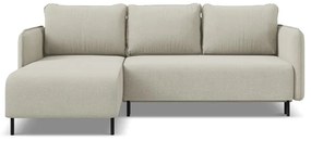 Colțar bej extensibil/cu spațiu de depozitare (cu colț pe partea stângă) Luana – Makamii