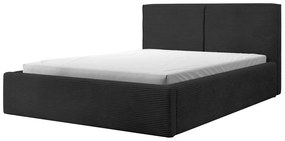 Pat matrimonial 140 cm Fatime (cu somieră) (cu sp. depozitare) (negru + negru). 1099179