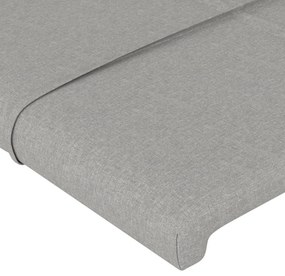 Cadru de pat cu tablie, gri deschis, 140x200 cm, textil Gri deschis, 140 x 200 cm, Cu blocuri patrate