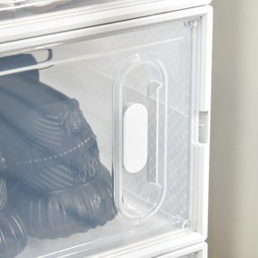 HOMCOM Pantofar Modular cu 8 Cuburi de Depozitare și Uși Magnetice, Cuburi din PP, 25x35x19 cm, Alb și Transparent | Aosom Romania