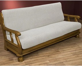 decoDoma Huse care se întind foarte bine GLAMOUR smântânii 2fotoliu cu manere de lemn (l. 140 - 170 cm)
