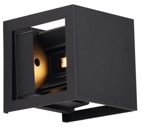 Lampă de perete modernă neagră cu LED inclus IP44 - Edwin Quadro