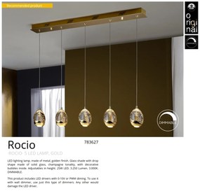 LUSTRA CU 5 PENDULE LED, ROCIO auriu 783627