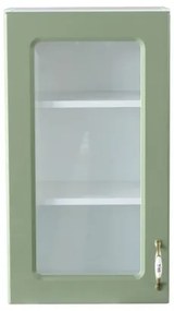 Corp superior 40 vitrina cu 1 usa Zebra MDF verde drept