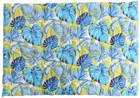 Pilota potrivita pentru tot anul matlasata 140x200 cm cu perna ARECANO albastru-verde 70x90 cm