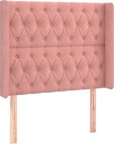 vidaXL Tăblie de pat cu aripioare, roz, 103x16x118/128 cm, catifea