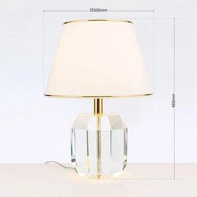 Veioza design lux cu cristal K9 ALEXIS crem/auriu