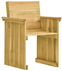 Set mobilier de gradina cu perne, 5 piese, lemn de pin tratat Bej, 1