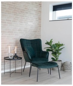 Fotoliu cu husă de catifea House Nordic Glasgow, verde