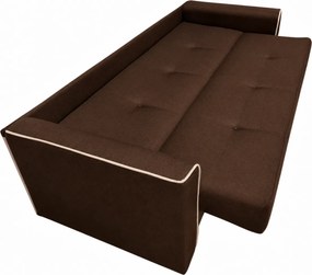 Canapea VERA extensibila, 3 locuri, lada de depozitare, stofa maro + bej deschis, 225x90x90 Maro, Stofa