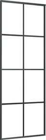 vidaXL Ușă glisantă, negru, 76x205 cm, aluminiu și sticlă ESG