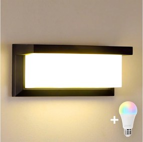 BRILAGI - Aplica de exterior LED RGBW BRICKY, 1xE27/12W/230V, negru, IP54