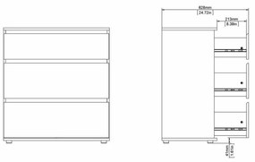 Comodă albă joasă 77x84 cm Nova – Tvilum