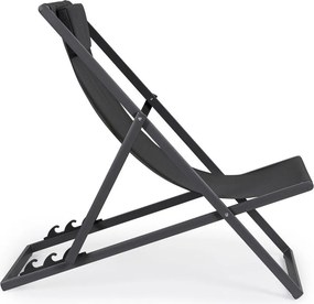 Șezlong de grădină gri antracit din metal Taylor – Bizzotto