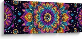 Tablou - Mandală caleidoscopică (cu ceas) (90x30 cm)