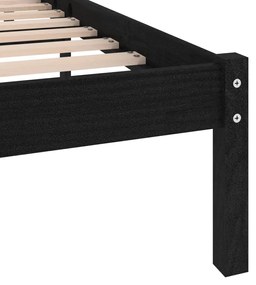 Cadru de pat UK Super King, negru, 180x200 cm lemn masiv de pin Negru, 180 x 200 cm