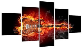 Tablou cu chitara  în foc (125x70 cm), în 40 de alte dimensiuni noi