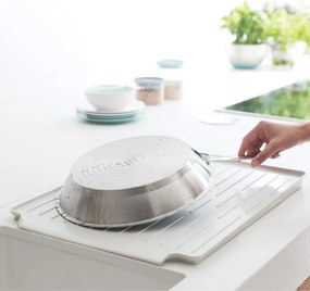 Resigilat: Uscator de vase Brabantia Sinkside 1000205, Tava de scurgere in chiuveta, Suport ustensile, Gri deschis