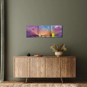 Tablou - Apus de soare (cu ceas) (90x30 cm)