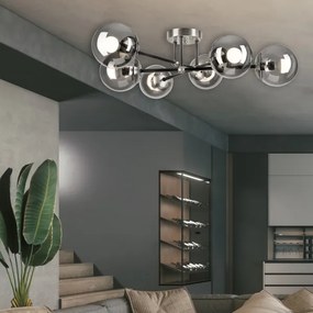 Lustră aplicată MALENA 6xE14/5W/230V crom mat/fumuriu
