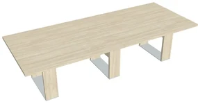 Masă de conferință Verno+ S 300 x 120 cm, salcâm / portocaliu