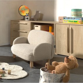 Canapea pentru copii bej cu tapițerie din țesătură bouclé 89 cm Rocky – Vipack