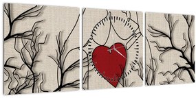 Tablou - Pereche îndrăgostită (cu ceas) (90x30 cm)