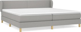 vidaXL Pat box spring cu saltea, gri deschis, 200x200 cm, textil