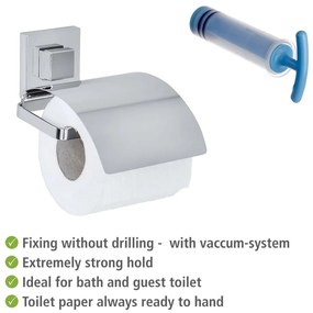 Suport pentru hârtie igienică Wenko cu sistem de prindere Vacuum-Loc, 14 x 13 cm
