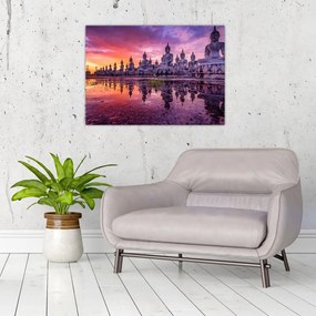 Tablou pe sticlă - Buddha la apus (70x50 cm)