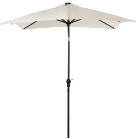 Outsunny Parasol de gradina parasol drept 3 x 2 m luminos rectangular inclinabil parasol LED solar otel poliester crem | Aosom Romania