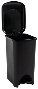 Coș cu pedală din plastic negru 40 l - Addis
