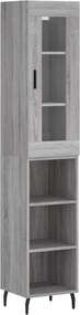 vidaXL Dulap înalt, gri sonoma, 34,5x34x180 cm, lemn prelucrat