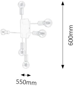 Rabalux 2103 - Lustră aplicată LANNY 6xE27/15W/230V