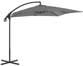 vidaXL Umbrelă în consolă cu stâlp din oțel, antracit, 250x250 cm