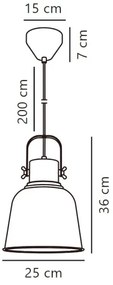 Lustră pe cablu Nordlux ADRIAN 1xE27/25W/230V d. 25 cm gri