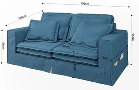 Canapea albastră 196 cm Nora – Ropez