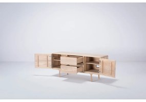 Comodă TV din lemn masiv de stejar Gazzda Fawn Natural