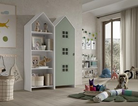 Set 2 dulapuri pentru copii Casami Bruges tip căsuță de plajă – VERDE INTENS și unul deschis – Vipack