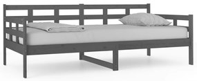 820369 vidaXL Pat de zi, gri, 90x190 cm, lemn masiv de pin