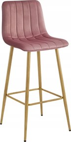 Scaun de bar POZZA VELVET, roz