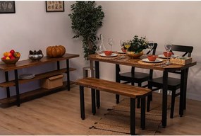 Masa+2 bancheta metal,lemn, Homs, 120 x 70 x 75 cm,seria A620, 30322