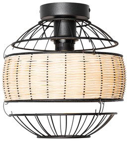 Plafoniera orientala neagra cu ratan 25 cm - Emir