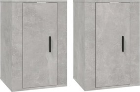 vidaXL Dulapuri TV montate pe perete, 2 buc., gri beton, 40x34,5x60 cm