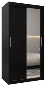 Dulap de haine 100 cm Toki 2 (negru mat + negru mat). 1064962