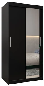 Dulap de haine 100 cm Toki 2 (negru mat + negru mat). 1064962