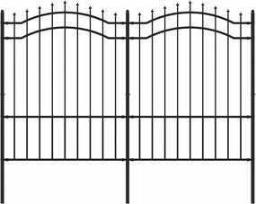 vidaXL Gard de grădină Woerden cu vârf tip suliță, negru, 240x150 cm, oțel