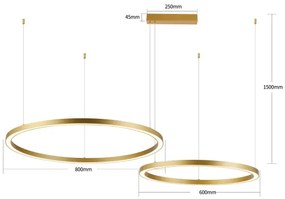 Brilagi - Lustră LED dimabilă suspendată pe cablu PORTOFINO LED/98W/230V, finisaj auriu +DO